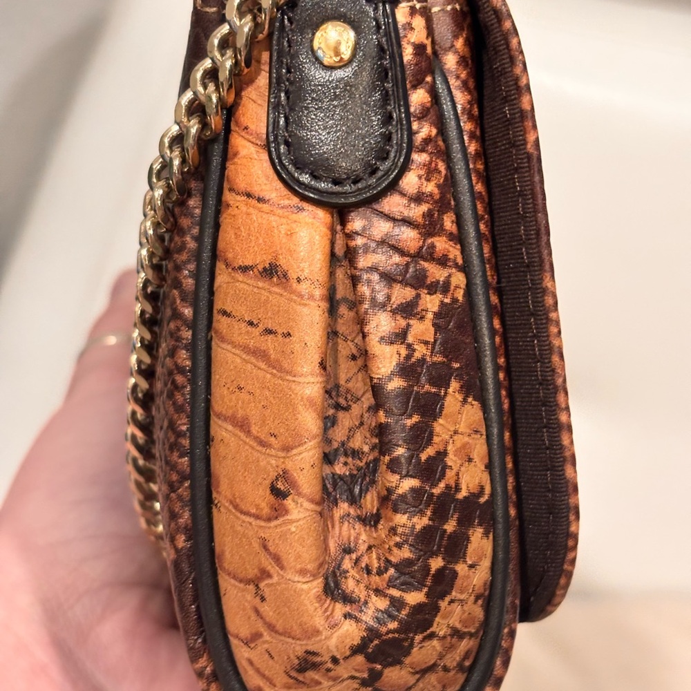 Coach Mini Ruby Brown Python Embossed Small Handb… - image 6